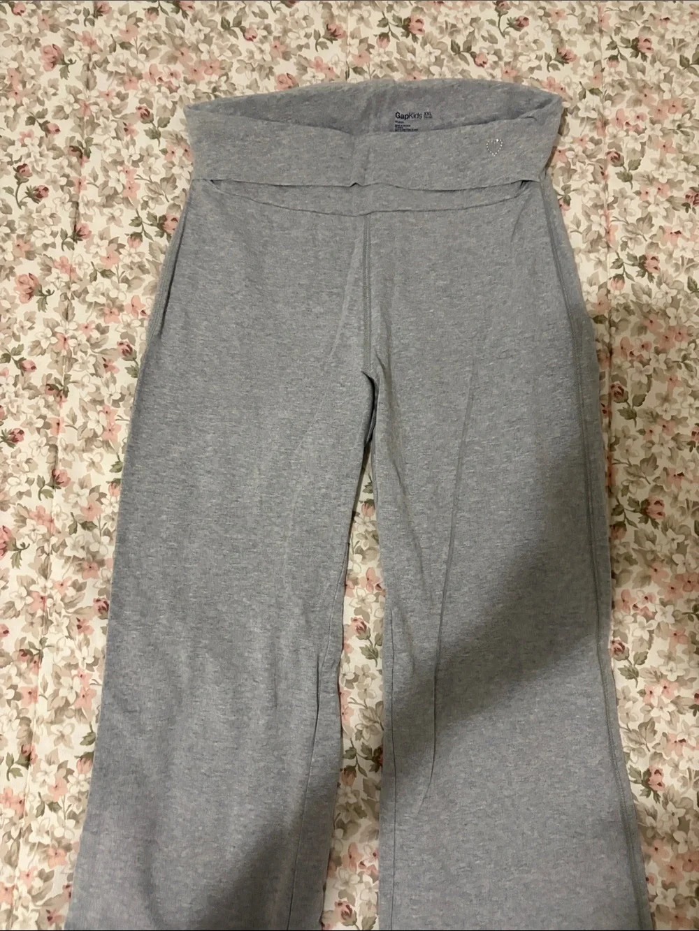 Gap Kids Gray Fold-Over Waist Flare Lounge Pants